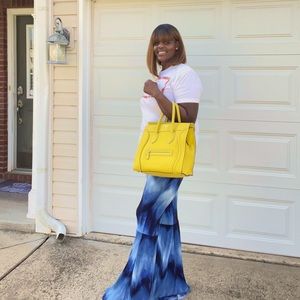 Blue tie dye flare pants (Hand made)